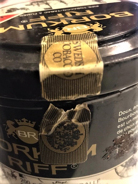 BORKUM RIFF TIN VINTAGE PIPE TOBACCO WHISKEY BANDROL ETİKETLİ BOŞ TENEKE PİPO TUTUNU TENEKE KUTU