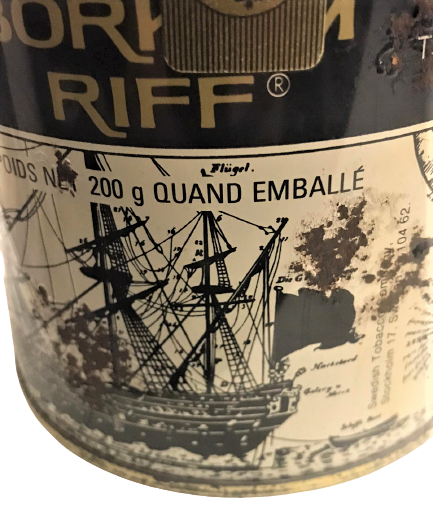 BORKUM RIFF TIN VINTAGE PIPE TOBACCO WHISKEY BANDROL ETİKETLİ BOŞ TENEKE PİPO TUTUNU TENEKE KUTU