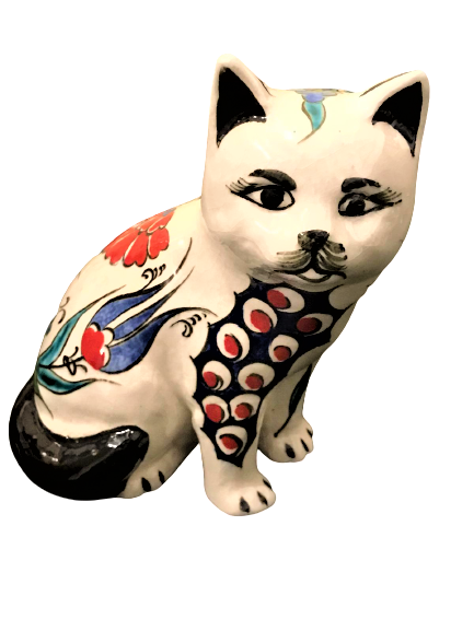 KUTAHYA SERAMİK EL YAPIM VE BOYAMA KEDİ 