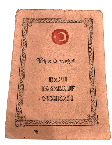 1967  TARİHLİ TURKİYE CUMHURİYETİ  CAPLI TASARRUF VESİKASI 