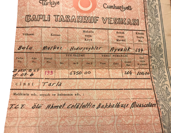 1967  TARİHLİ TURKİYE CUMHURİYETİ  CAPLI TASARRUF VESİKASI 