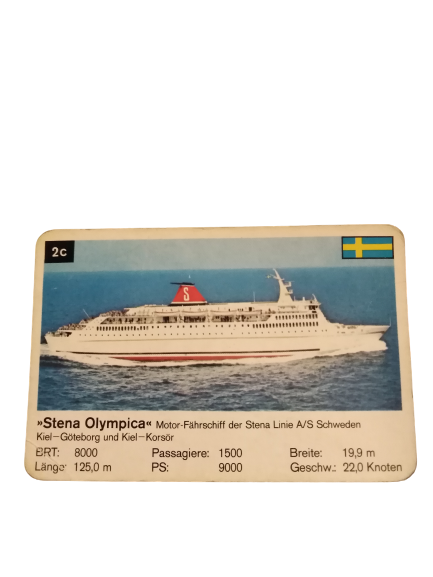 STENA OLYMPICA SCHWEDEN-KİEL GÖTEBORG DENİZCİ KOLEKSİYONER OYUN KARTI İSVEÇ