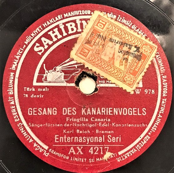 SAHİBİNİN SESİ ENTERNASYONAL SERİ KANARYA DUETLERİ SESİ GESANG  DES KANARIENVOGELS RUMCA TAŞ PLAK 78 DEVİR 
