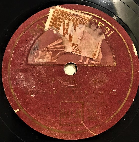SAHİBİNİN SESİ TANGO ENSTRÜMANTAL MUZİK  YUNAN BASKI TAŞ PLAK 78 DEVİR