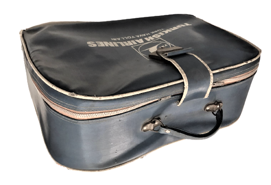 CANTA TURKISH AIRLINES TURK HAVA YOLLARI CANTA FERMUARLI KİLİTLİ  KULPLU SEYEHAT CANTASI 60 LI YILLAR