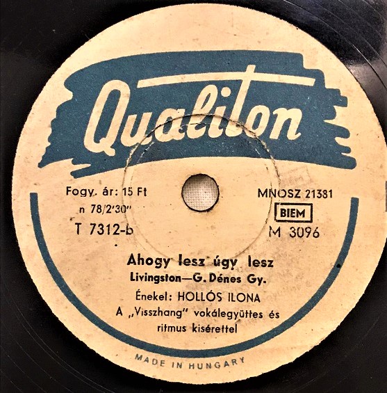 QALİTON MACAR BASKI  RUMCA SÖYLEYEN HOLLOS İLONA TAŞ PLAK 78  DEVİR TAŞ PLAK 