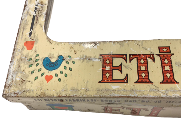 ETİ BİSKÜİT TENEKE CAMLI KUTU KAPAGI 