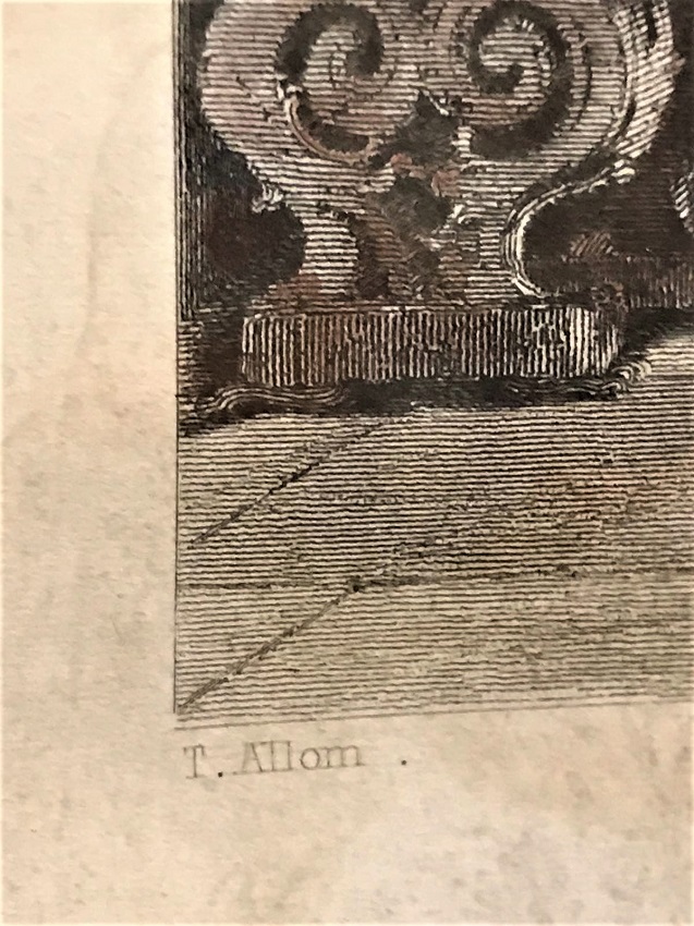 GRAVÜR TOMAS ALLOW ORJİNAL BASKI HAN İÇİ CARŞI SONRADAN RENKLENDİRME 