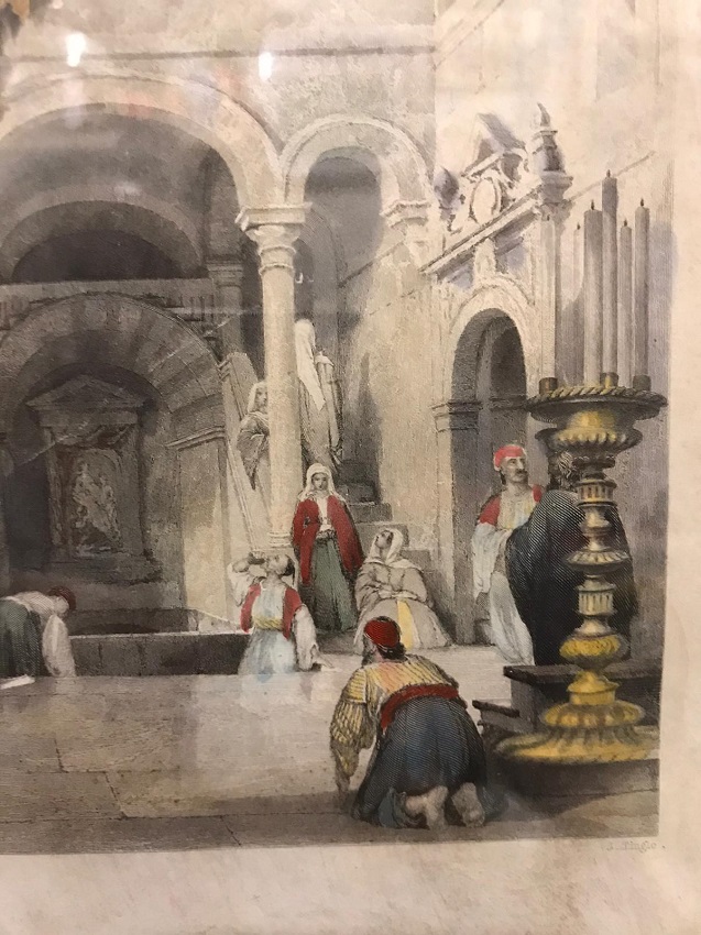 GRAVÜR TOMAS ALLOW ORJİNAL BASKI HAN İÇİ CARŞI SONRADAN RENKLENDİRME 