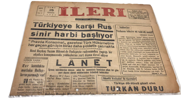 İLERİ GÜNLÜK SİYASİ DEMOKRAT GAZETE 25 TEMMUZ  CUMA 1952 ANTALYA İLERİ GAZETESİ SATIŞ FİYATI 5 KURUŞTUR