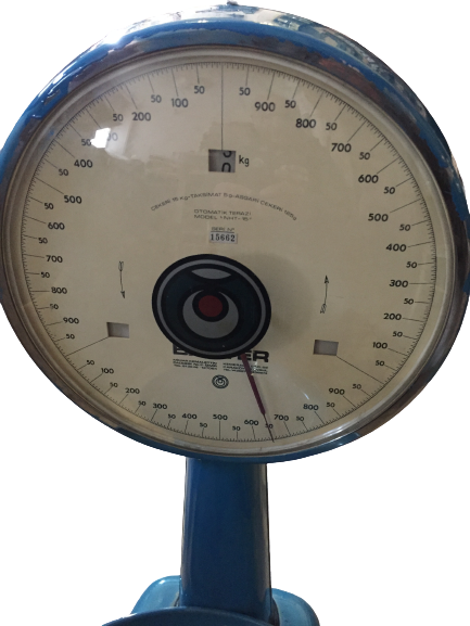 BASTER İBRELİ ESKİ BAKKAL TERAZİSİ YUVARLAK KADRAN YUVARLAK KEFE  MAVİ RENKLİ 10 KG