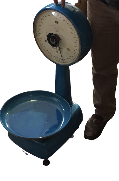 BASTER İBRELİ ESKİ BAKKAL TERAZİSİ YUVARLAK KADRAN YUVARLAK KEFE  MAVİ RENKLİ 10 KG