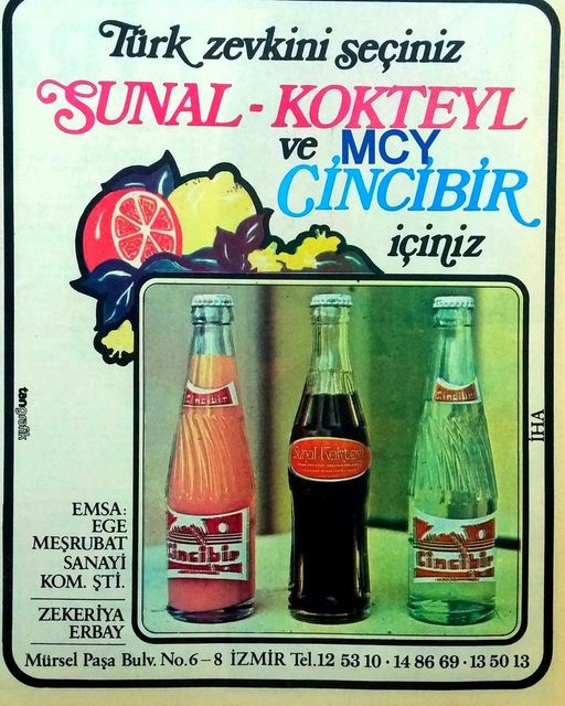 CİNCİBİR GAZOZ ÜZERİ BASKI YAZILI AMBLEMLİ BEYAZ CAM ŞİŞESİNDE BOŞ GAZOZ ŞİŞESİ 1970