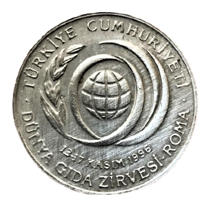 13-17 KASIM 1996 DUNYA GIDA ZİRVESİ ROMA  50 BİN LİRA1996 YILI HATIRA PARA 