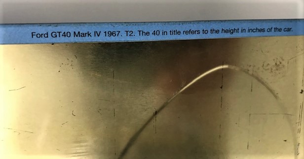FORT GT 40 LE MANS 24 HOUR RACE WINNERS 1966-69 MARK IV 1967 TENEKE KABARTMA TABELA