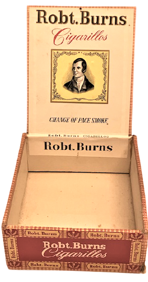 ROBT BURNS CİGARİLLOS CHANGE OF PACE SMOKE AHŞAP BOŞ PURO KUTUSU