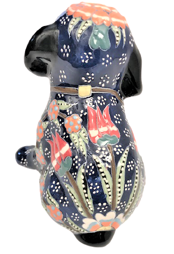 SERAMİK KÖPEK  ÜZERİ EL İŞCİLİKLİ  OSMANLI MOTİFLERİ İLE BEZELİ