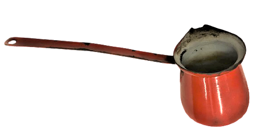 TİRYAKİ CEZVESİ KIRMIZI RENK EMAYE