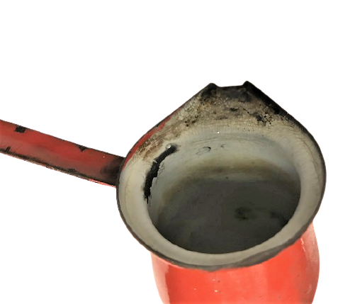 TİRYAKİ CEZVESİ KIRMIZI RENK EMAYE