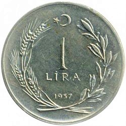 ADNAN MENDERES BASKI 1 TL TÜRKİYE CÜMHÜRİYETİ  METAL 1957 - 1 LİRA KENARI TIRTIKLI %70 BAKIR  %30 NİKEL KARIŞIMINDANDIR