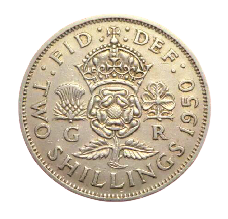 UK TWO SHILLINGS 1950 - KING GEORGE VI - ONE FLORIN GREAT BRITAIN 2 SHILLINGS 