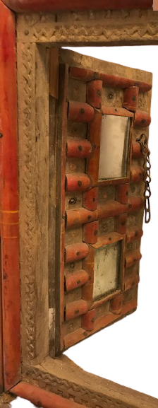 OSMANLI AHŞAP EL İŞCİLİKLİ KANATLI  CİFT TARAFLI PENCERE GELİN DAMAT İÇ ODASI KANATLI PENCERE