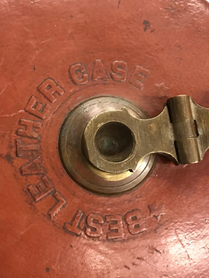 DEMİR YOLLARI CALIŞANLARININ KULLANDIGI DERİ MUHAFAZALI EL DİKİŞLİ PİRİNC CEVİRMELİ MEKANİK BEZ ŞERİT METRE 20 METRELİK