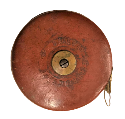 DEMİR YOLLARI CALIŞANLARININ KULLANDIGI DERİ MUHAFAZALI EL DİKİŞLİ PİRİNC CEVİRMELİ MEKANİK BEZ ŞERİT METRE 20 METRELİK