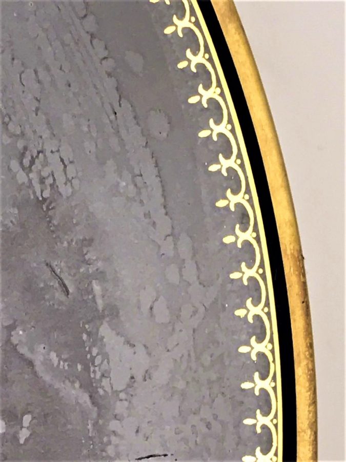 LİMOGES İNSİYALLİ BUYUK BOY KALLAVİ PARLEMENT MAVİSİ TABAK FİNCAN