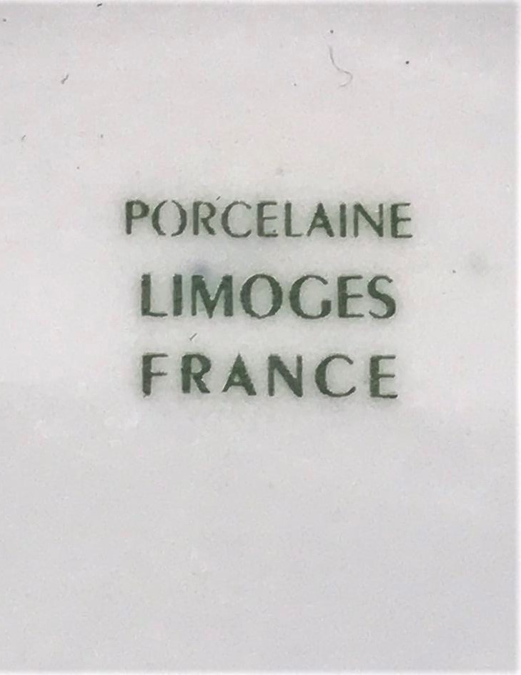 LİMOGES İNSİYALLİ BUYUK BOY KALLAVİ PARLEMENT MAVİSİ TABAK FİNCAN