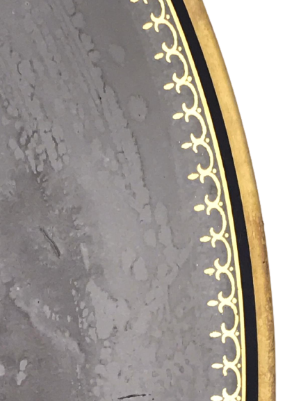 LİMOGES İNSİYALLİ BUYUK BOY KALLAVİ PARLEMENT MAVİSİ TABAK FİNCAN