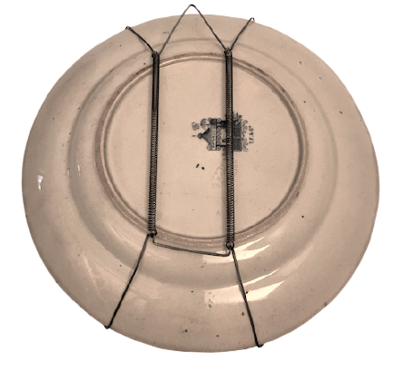 1800 OSMANLI PAZARINA YAPILMIŞ ÜZERİ RESİMLİ PORSELEN DAMASCUS STYLE  TABAK MAVİ BEYAZ RENKLERDE