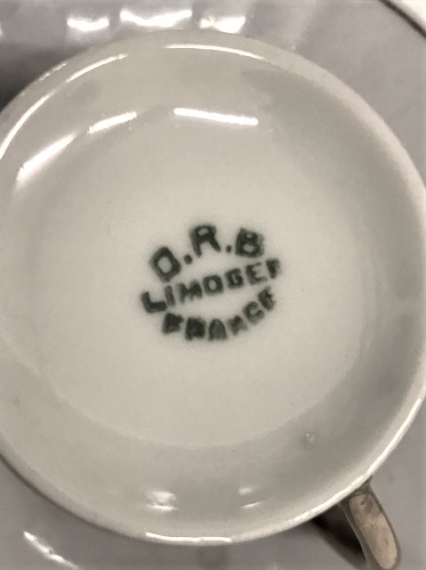 PORSELEN LİMOGES CİFT  TİRYAKİ TABAK VE FİNCANI 