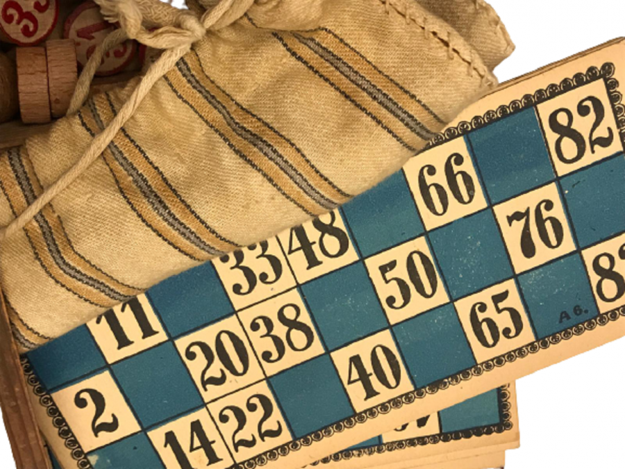 YENİ YIL ŞANS OYUNU TOMBALA TOMBOLA LOTTO LOTTERİA 1940 AHŞAP KUTUSUNDA 