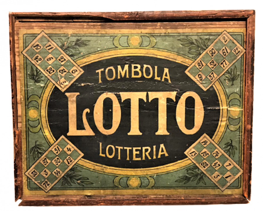 YENİ YIL ŞANS OYUNU TOMBALA TOMBOLA LOTTO LOTTERİA 1940 AHŞAP KUTUSUNDA 