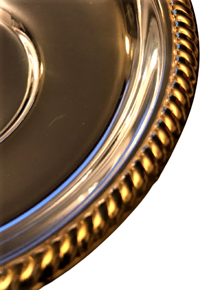 6 ADET JUMBO VENÜS KENARLAR ALTIN KAPLAMA KROMCELİK CAY TABAGI 1.5 YÜKSEKLİK 10 CM CAP