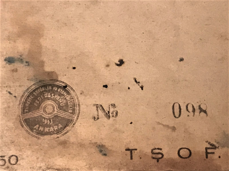 HAYVANLA CEKİLEN ARABALARA MAHSUS TRAFİK RUHSATNAMESİ 34 DZ 998 PLAKALI 1961 TARİHLİ AT ARABASI RUHSATI