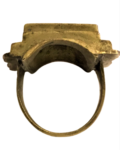 1960 TAMAMI EL YAPIM CIBAN ŞOVALYE PİRİNC ÜZERİ İNCE KALEM İŞLEMELİ ERKEK YÜZÜK