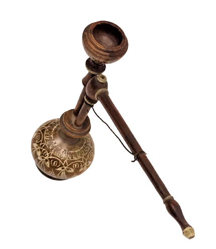 AHŞAP EL TORNASINDA EL İŞLEMELİ EL YAPIM  MİNİ CUBUK NARGİLE TAKIMI