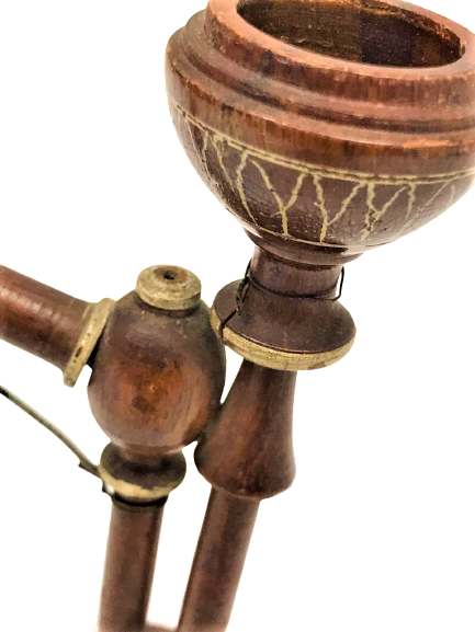 AHŞAP EL TORNASINDA EL İŞLEMELİ EL YAPIM  MİNİ CUBUK NARGİLE TAKIMI