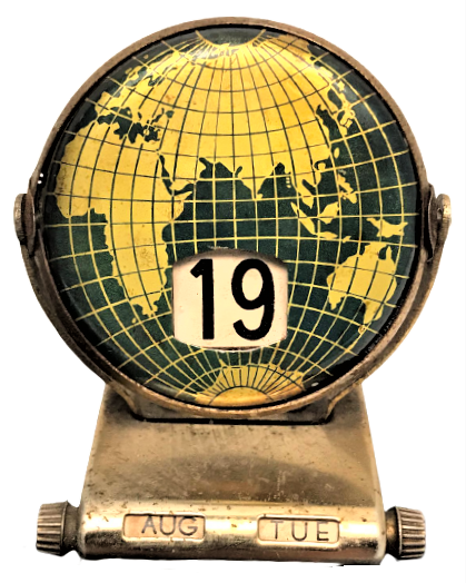 MASA ÜZERİ MAKANİK TENEKE TAKVİMLİ CİFTLİ DOLMA KALEM Lİ YAZI TAKIMI