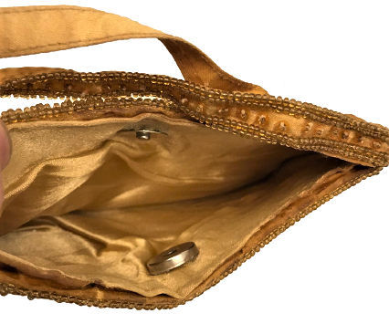 OSMANLI GELİN CANTASI SAFRAN ALTIN SARI BONCUK İŞİ TAMAMEN EL İŞCİLİKLİ