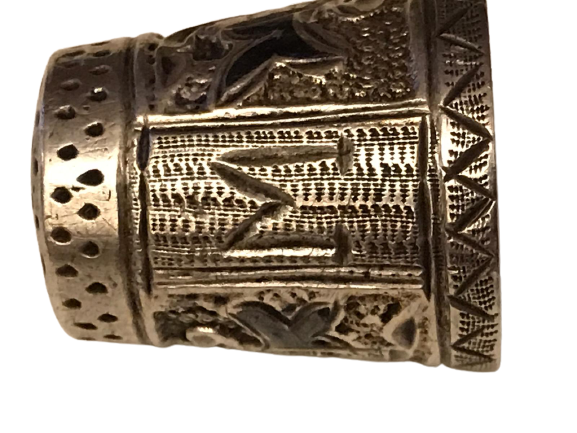 OSMANLI GÜMÜŞ YÜKSÜK ÜZERİ KABARTMA CİCEKLER  İŞLİ SAVATLI MODEL