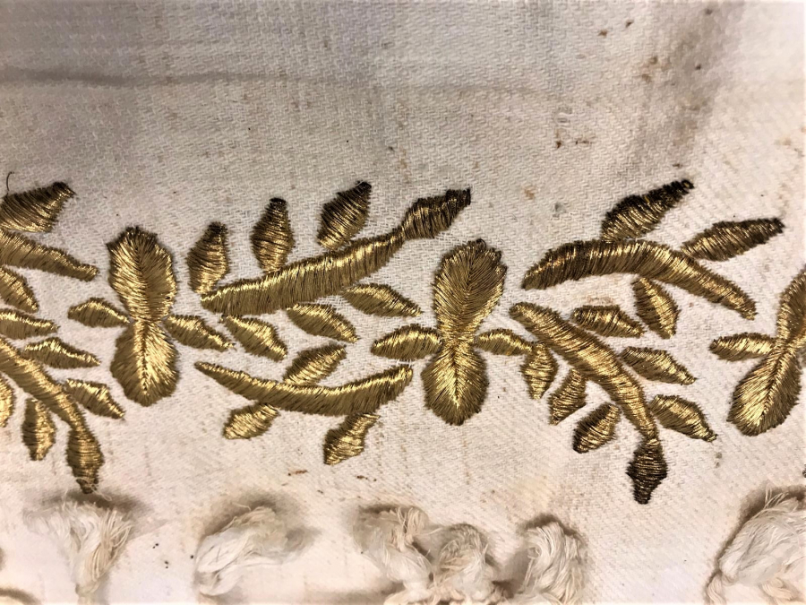 OSMANLI İSTANBUL İŞİ ALTIN TEL KIRMA KOMPLE EL YAPIM HAMAN SACAKLI HAVLU