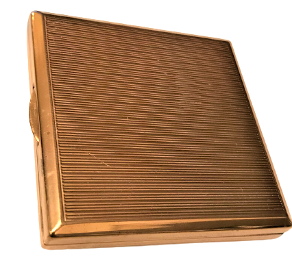 ÜZERİ SEDEF İŞLEMELİ ENGLAND MELİSSA ALTIN KAPLAMA CANTA İÇİ AYNALI KAPAKLI PUDRA KABI