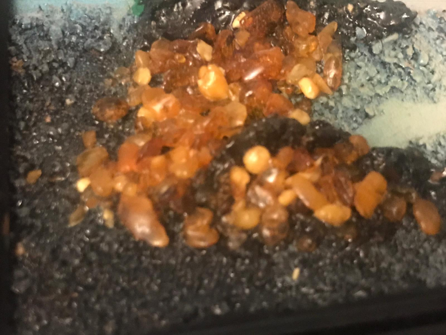 DURALİT ÜZERİNE  DAMLA  KUM AMBER KEHRİBAR LARLA YAPILMA GÖL VE AGAC MANZARASI 