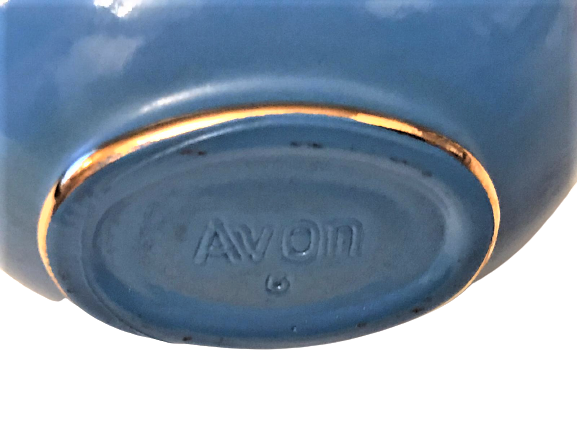 1960 OPALİN MAVİ RENKDE OPAL VE MANTARLI  KAPAKLI PARFÜM ŞİŞESİ