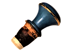 1960 OPALİN MAVİ RENKDE OPAL VE MANTARLI  KAPAKLI PARFÜM ŞİŞESİ