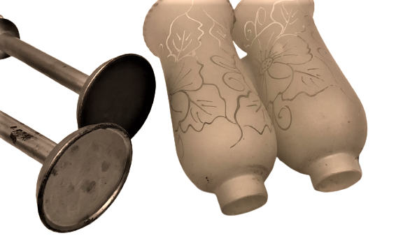 ASANSÖRLÜ METAL MEKANİK  MUMLU 2 ADET ŞAMDAN BUZLU CİCEKLİ CAMLI