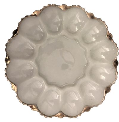 BEYAZ OPALİN KENARLAR ANTIN EL CEKME DİLİMLİ MEYVA SUNUM İKRAM  TABAGI